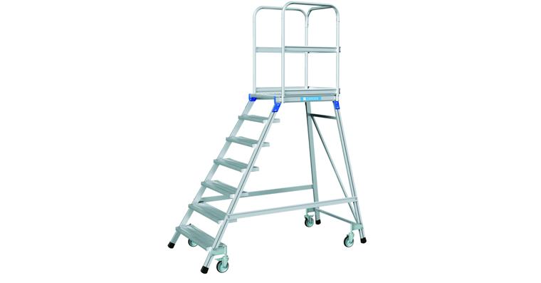 1085873105 Fahrbare Podesttreppe einseitig begehbar 7 Stufen Podesthöhe 1,68 m
