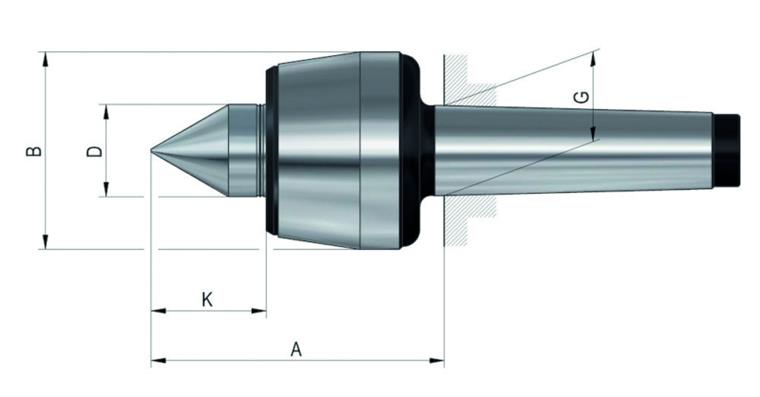 Synchronously running punch tip, tip angle 60° normal tip MK 3 size 104 H