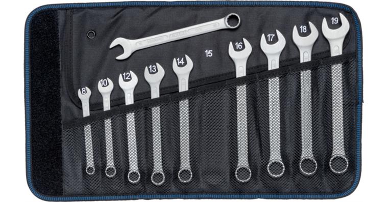 ATORN Ring-Maulschlüsselsatz DIN 3113 A, 10-teilig in Textil-Rolltasche