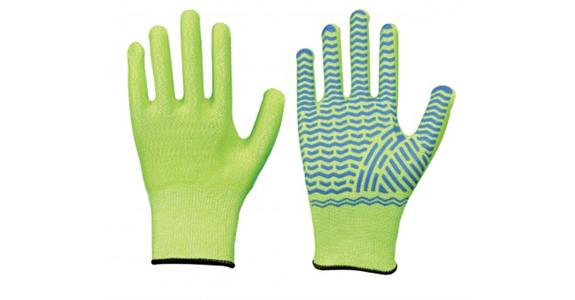 Handschuh Solidstar 1447, Gr. 9, neongelb/blau, Neon/Grip, Spezialfaser, Latex