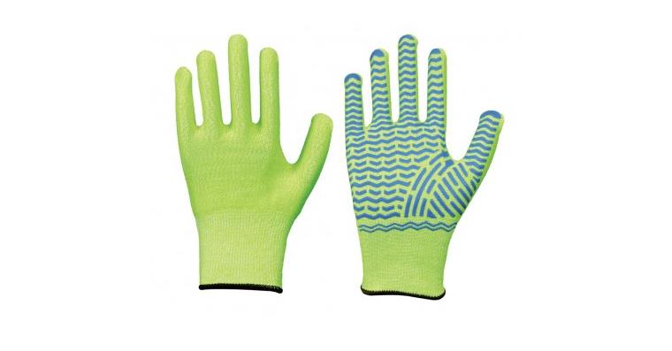 Glove Solidstar 1447, size 9, neon yellow/blue, neon/grip, special fibre, latex