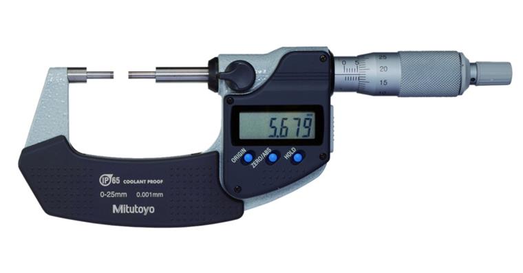 Bügelmessschraube IP65 mit kleinen Messflächen 0-25mm Ø2mm