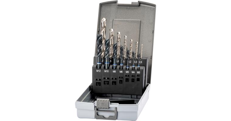 ATORN M3-M12 screw tap set + core hole drill bits M3-M12 blind hole 2.5xD 40° P