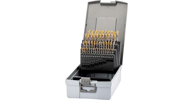 ATORN Spiralbohrer-Satz N HSS TiN-Kopf DIN 338 1,0-5,9 mm 0,1 in Kassette