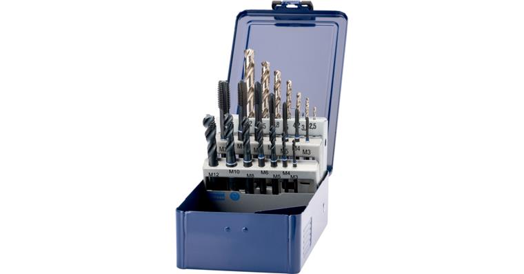 ATORN M3-M12 screw tap set + core hole drill bits M3-M12 TH/BH 2.5xD 40° PH
