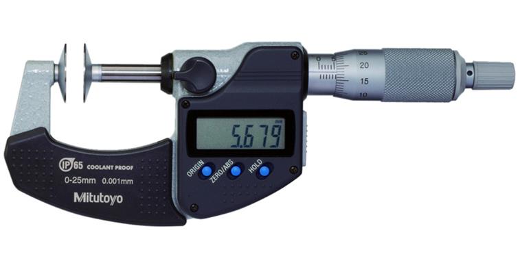 Digital-Bügelmessschraube 0-25 mm IP65 mit Tellermessflächen und Datenausgang