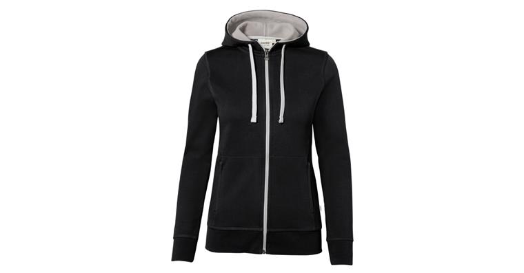 Women's hooded jacket bonded black/silver size XS