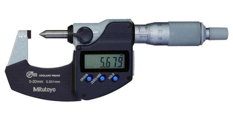 IP65 dig. micrometer 0-20 mm, f. crimp heights, data output