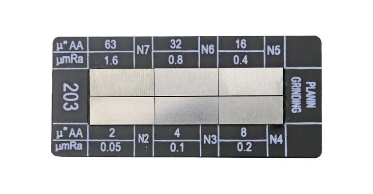 Oberflächen-Musterplatte Planschleifen 6 Vergleichsmuster N2-N7