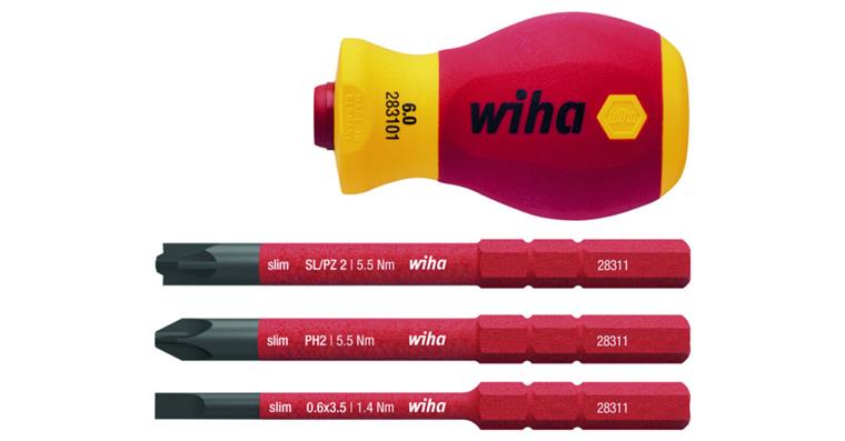 WIHA VDE Stubby bit holder screwdriver with 3 slimVario blades