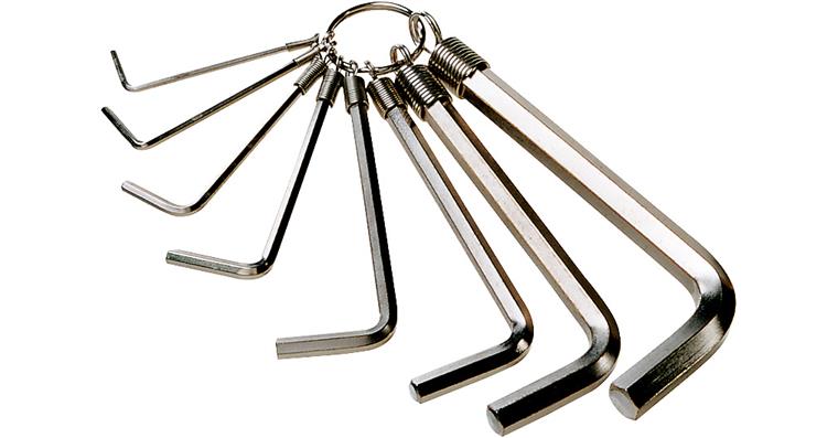 ATORN hex screwdriver, 8 pieces, 2-10 mm, nickel-plated, on key ring