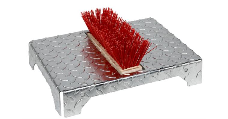 1085635101 Schuhreiniger S1 aus Stahl-Tränenblech feuerverzinkt 455x355x170 mm 1x Bürste