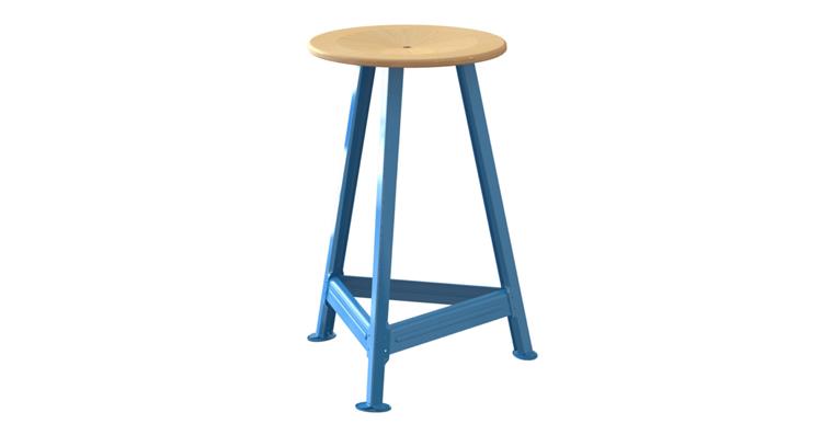 1082423103 LIZZARD Werkstatt-Hocker 3-Bein Gestell H550 mm Blau