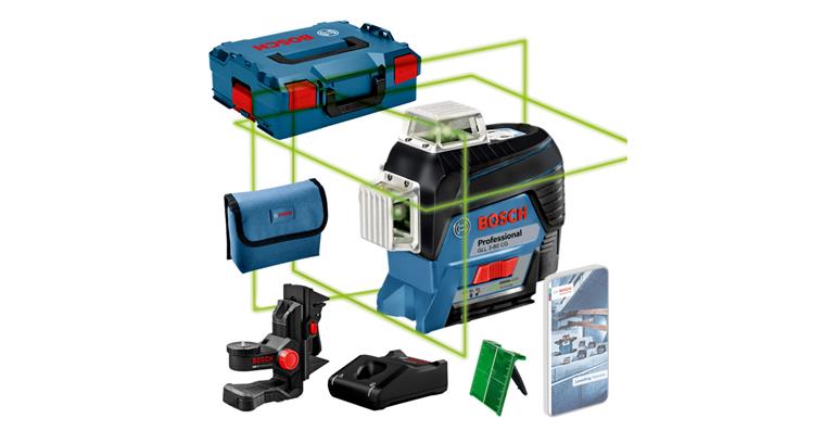 BOSCH line laser GLL 3-80 CG, battery 2.0 Ah/12 V