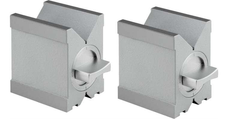 ATORN measuring and clamping vee blocks 80 mm w switch magnet, wooden case