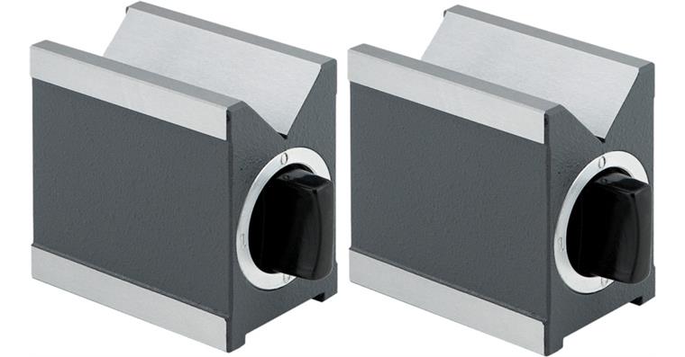 ATORN meas. + clamping vee blocks 70 mm, hardened steel, magnetic, wooden case