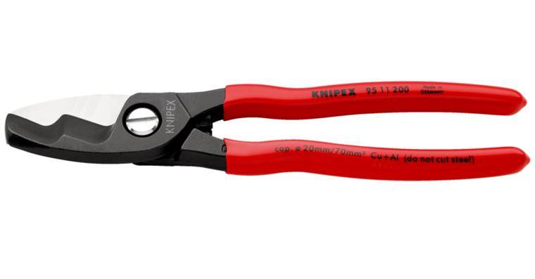 KNIPEX cable cutters 200 mm twin blades with plastic handle