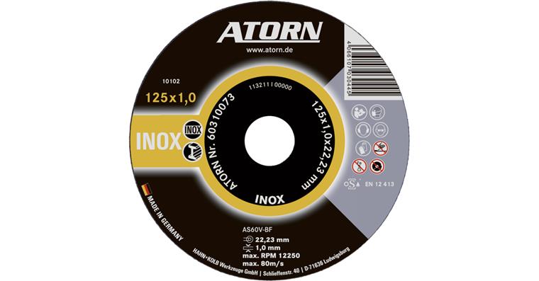 ATORN cutting disc for stainless steel 125 x 1.5 x 22 mm INOX disc