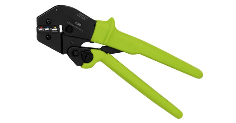 Lever-action crimping pliers oval, double crimp for cable lugs 0.5 to 6.0 mm2