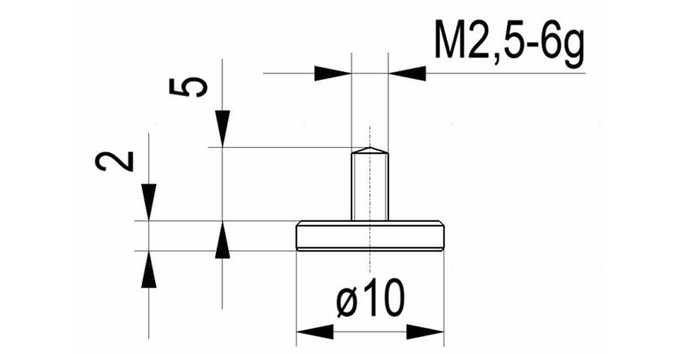 LIZZARD Flachtaster Nr. 9 für Messuhren und Feinzeiger A-Gew. M2,5 10 mm Ø