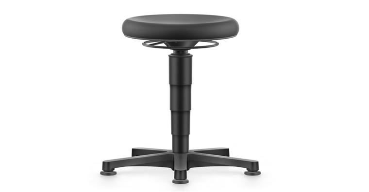 Allround Hocker mit Gleiter PU-Schaum Farbring grau