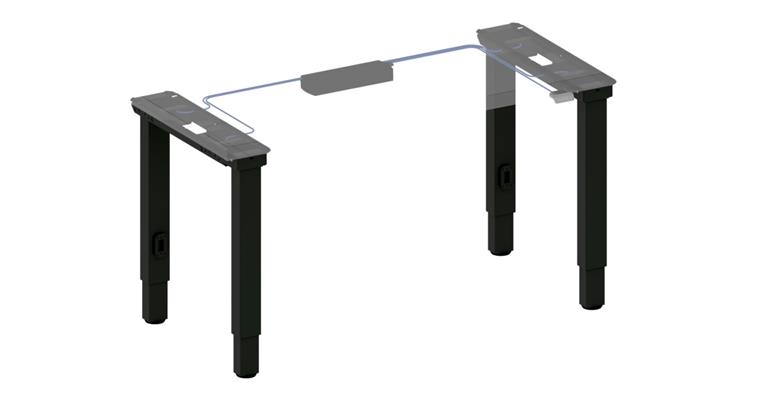 Arbeitstisch Upgrade Set Quattro für Modultiefe 725mm mit Elektromotor