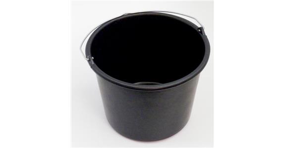 Baueimer schwarz niedrige Form verzinkter Bügel Inhalt 12 Liter mit Skala