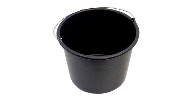 1066545101 Baueimer schwarz niedrige Form verzinkter Bügel Inhalt 12 Liter mit Skala