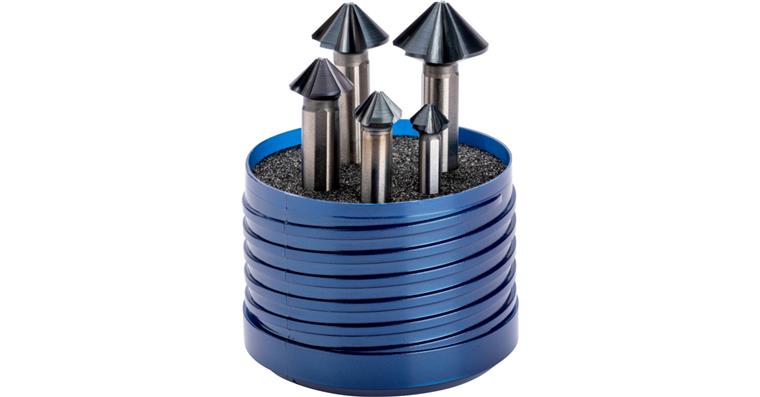 ATORN countersink set 10.4-25.0 mm 4 cutting edges 90° HSS TiAlN unequal pitch