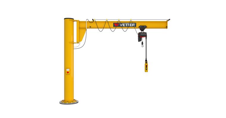 Säulenschwenkkran AS 500kg, 4,0m + Verbundanker-System + Elektrokettenzug