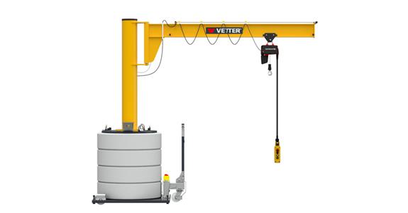 Mobiler Säulenschwenkkran MOB-AS 125kg, 4,0m 270° + Elektrokettenzug