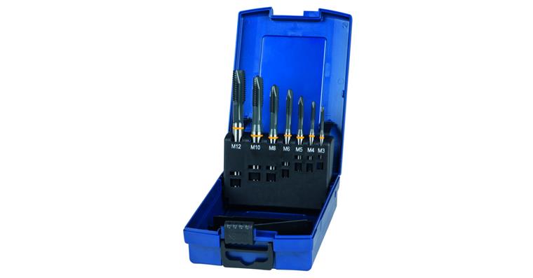 Through hole screw tap set 7 pieces VA 3xD HSS-E/vaporised M3-M12