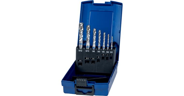 Blind hole screw tap set, 7 pieces, steel, 2.5xD, HSS-E, M3-M12
