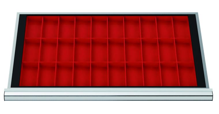 LIZZARD Schubladeneinteilungs-Set Kleinteilekästen 800x450 mm Blendenhöhe 50mm