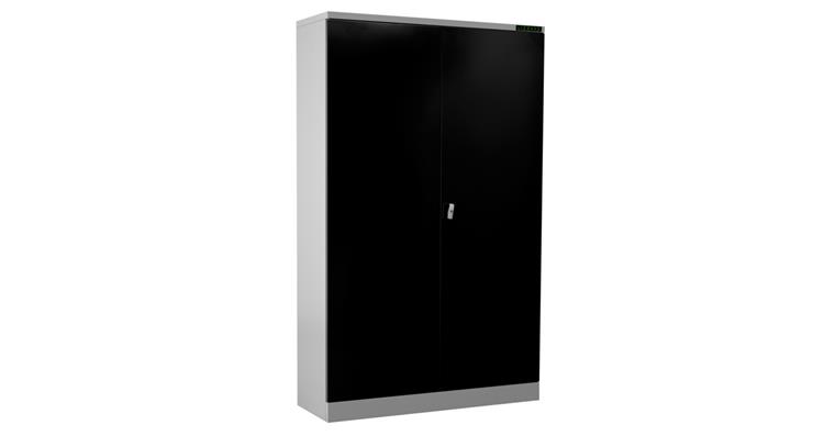 LIZZARD Flügeltürschrank H1950xB1200xT420 mm RAL7035/7016 mit 4 Fachböden