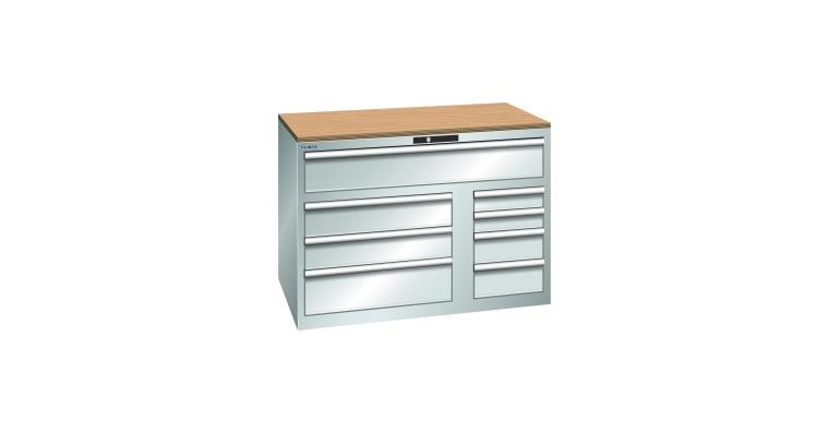 Schubladenschrank Toolbox 1193x725x870mm 8 Schubladen RAL 7035