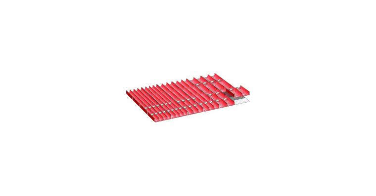 Set Mulden BxT 918x612mm FH 50mm 32 Muldenteile, 40 Muldenwände