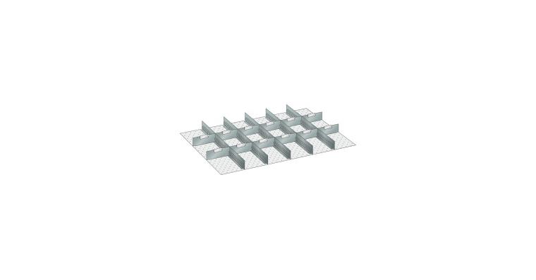 Set Schlitz-Trennbleche BxT 918x612mm FH 200mm 5 Schlitzwände, 12 Trennbleche