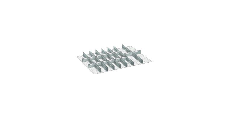 Set Schlitz-Trennbleche BxT 918x612mm FH 75mm 7 Schlitzwände, 14 Trennbleche