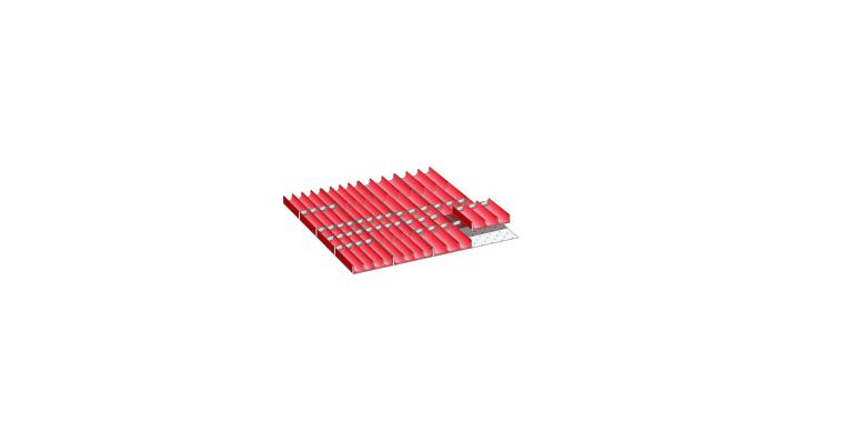 1084852102 Set Mulden BxT 612x612mm FH 50mm 16 Muldenteile, 50 Muldenwände