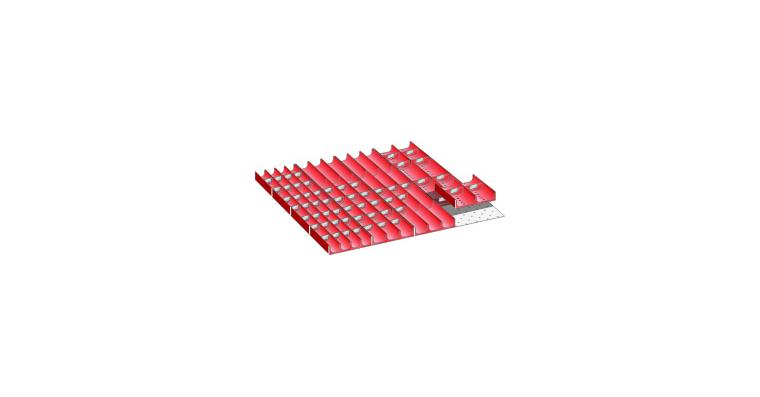 1084852103 Set Mulden BxT 612x612mm FH 50mm 16 Muldenteile, 60 Muldenwände