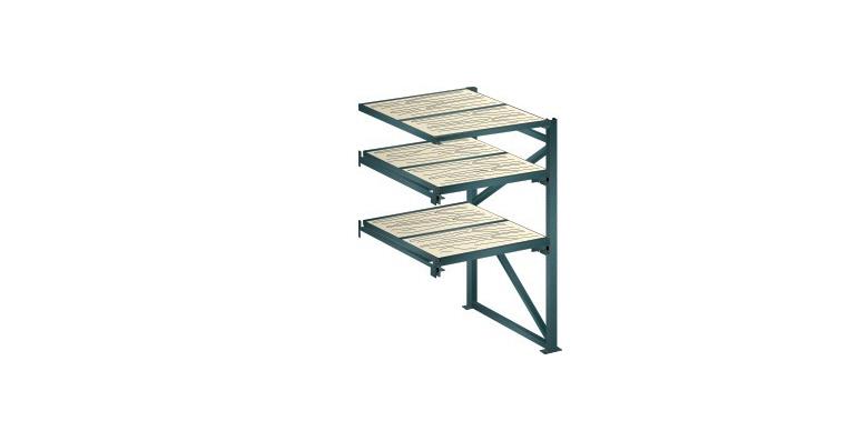 Anbauregal BxTxH 1290x1260x2000mm 1 Festrahmen, 2 Auszugrahmen 800kg RAL 7016
