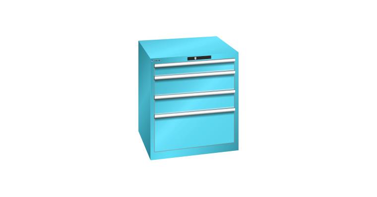 1084311101 Schubladenschrank 717x725x800mm 4 Schubladen 1x100/2x150/1x300 75kg RAL5012