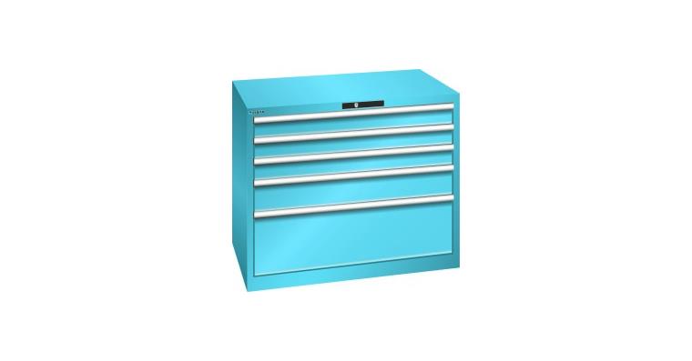 Schubladenschrank 1023x725x850mm 5 Schubladen 3x100/1x150/1x300 RAL 5012