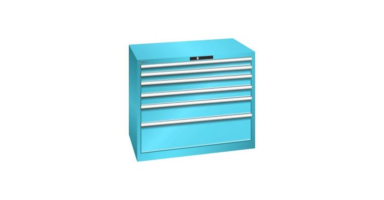 Schubladenschrank 1023x725x850mm 6 Schubladen 2x75/2x100/1x150/1x250 RAL 5012