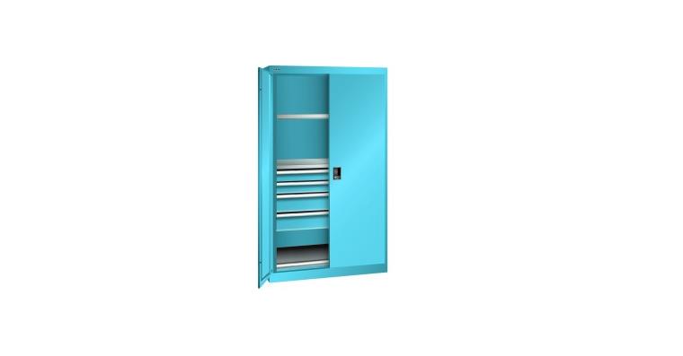 1085188119 Schwerlastschrank mit 2 Vollblech-Flügeltüren 1100x641x1950mm RAL 5012