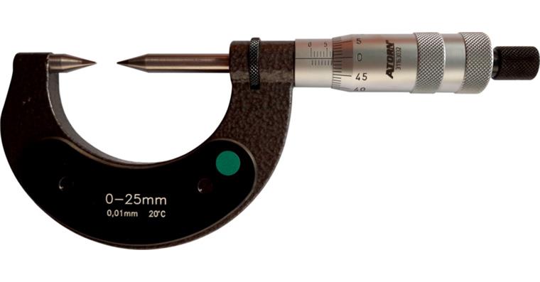 ATORN micrometer with 30 degree tip, measuring range 0-25 mm