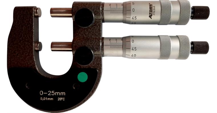 ATORN snap gauge micrometer, measuring range 0-25 mm