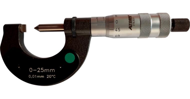 ATORN micrometer for crimp contacts, measuring range 0-25 mm