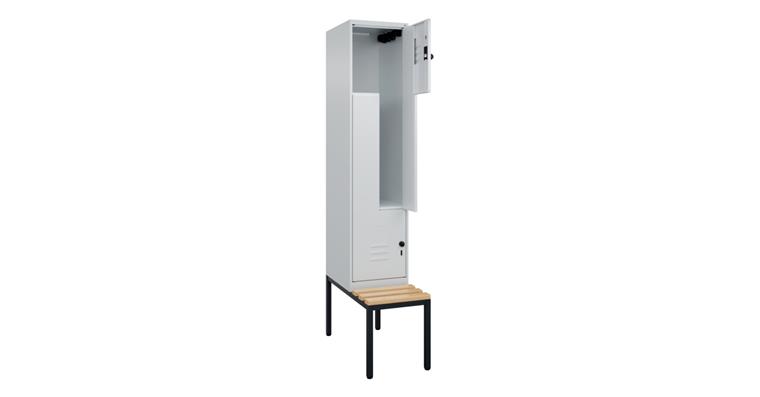 Z-Spind Classic PLUS, Bank, 2 Fächer, 2120x400x815mm RAL 7035/7035